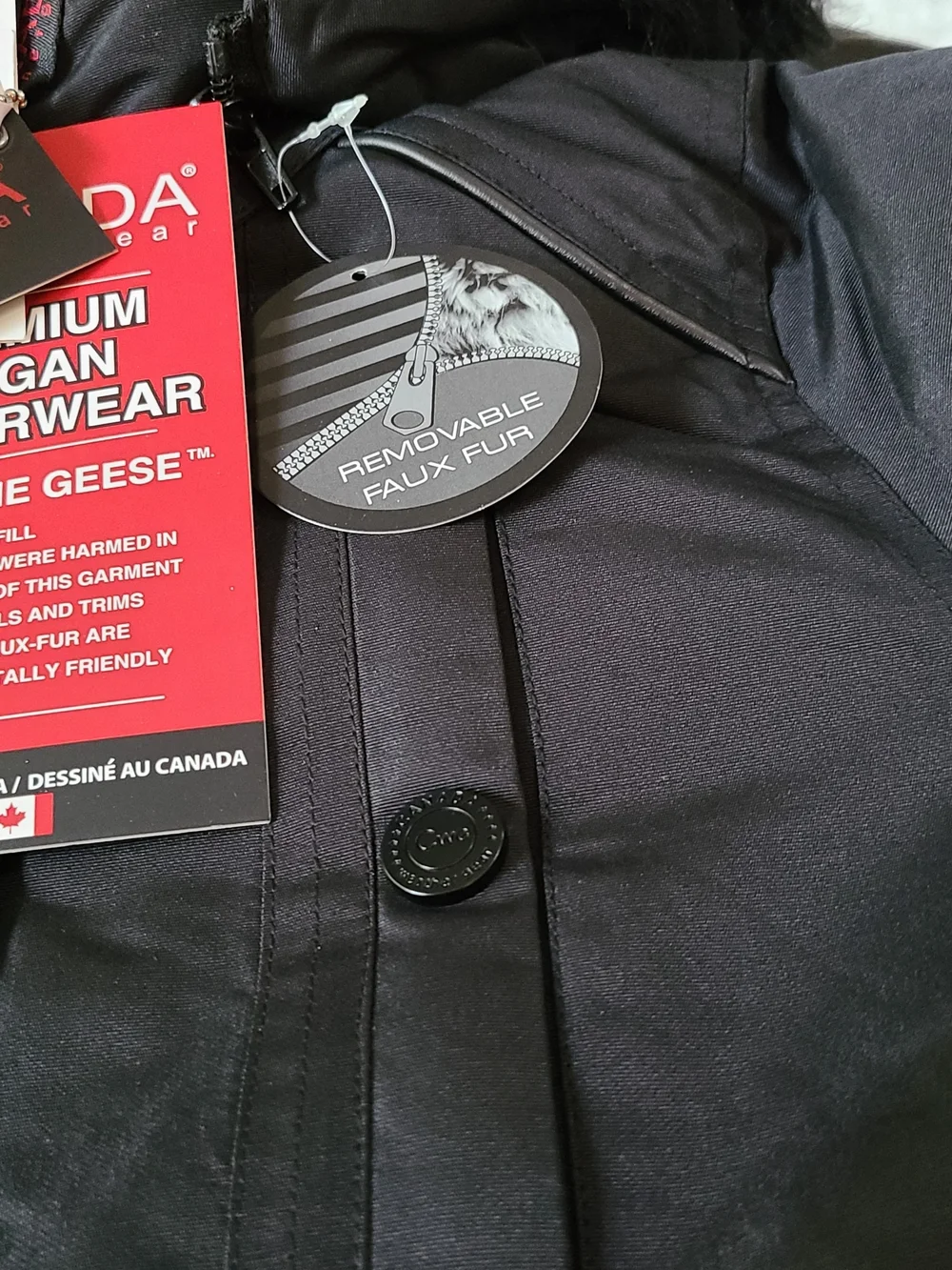 CANADA WeatherGear Kids Black Jacket with Removable Faux Fur (Size 7/8)
